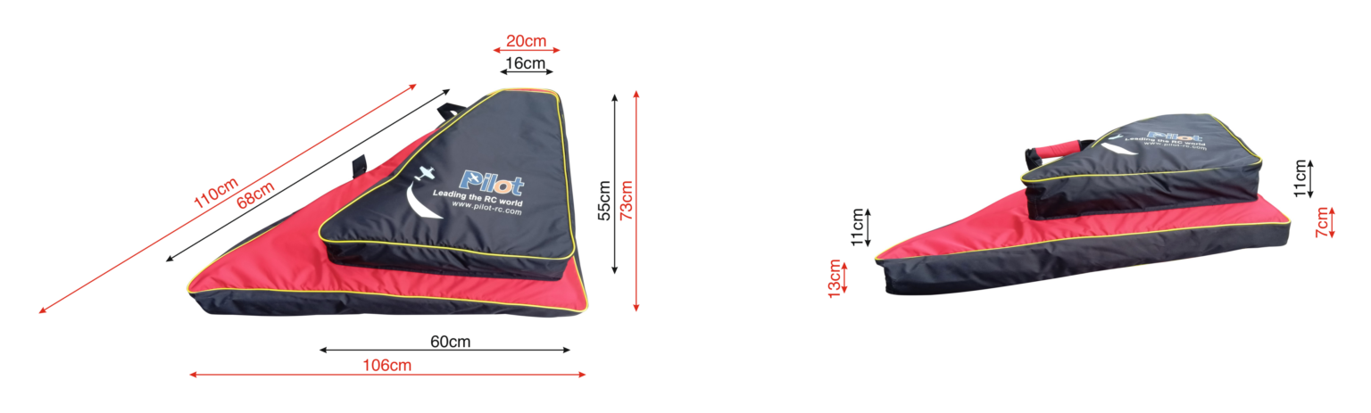 Pilot-RC J10(2.8M), FC1(3.0M) & 1/6 F16(2.4M)Wingbags
