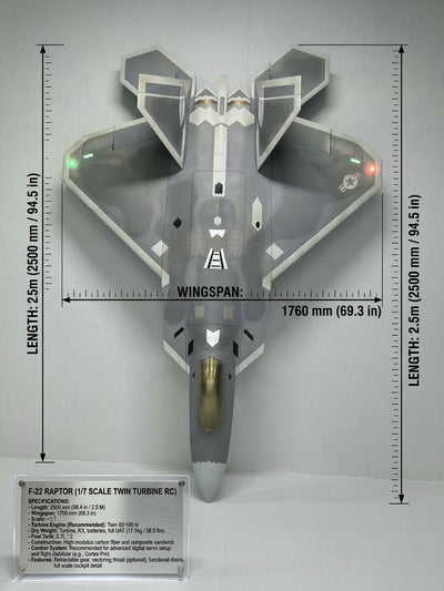 Aerojet  F-22  1/7.5  2.5M (98.5″)