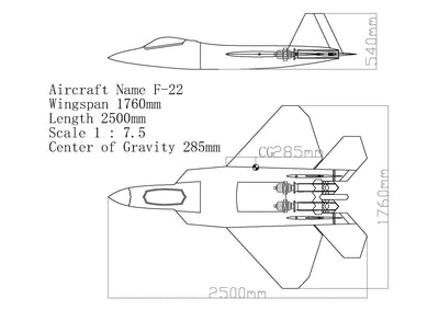 Aerojet  F-22  1/7.5  2.5M (98.5″)