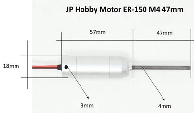 JP Hobby ER-150 Alloy Electric Retract Motor(M3-M4,40mm-47mm),Nose Retract Motor