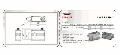 New! Aerojet mini Servo - Mini AW5312HV