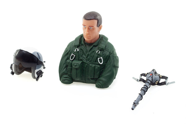 Aerojet 1:6 Green Highly Detailed Bust Scaled Jet Pilot Figure (1/2 Bu ...